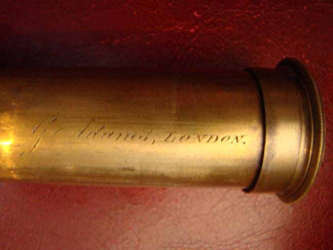 A beautiful 18th century three-draw mahogany barreled telescope by George Adams Sr. circa 1765-1770 — image 2